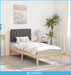 Krevetni okvir s tapiciranim uzglavljem Tamno siva 80 x 200 cm - NOVO