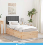 Krevetni okvir s tapiciranim uzglavljem Tamno siva 80 x 200 cm - NOVO