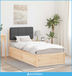 Krevetni okvir s tapiciranim uzglavljem Tamno siva 80 x 200 cm - NOVO