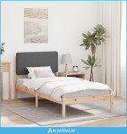 Krevetni okvir s tapiciranim uzglavljem Tamno siva 80 x 200 cm - NOVO