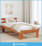 Krevetni okvir sa uzglavljem smeđe boje 100x200 cm od čvrstog drveta b