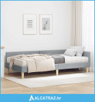 Kutni krevetni okvir s madracem 2 pcs Svijetlo siva tkanina - NOVO