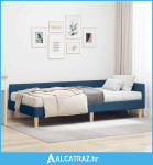 Kutni krevetni okvir s madracem s madracem 2 pcs Plava tkanina - NOVO