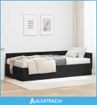 Kutni krevetni okvir s madracem Ostalo 2 pcs Crna Baršun - NOVO