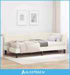 Kutni krevetni okvir s madracem Ostalo 2 pcs Krema Baršun - NOVO