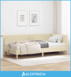 Kutni krevetni okvir s madracem Ostalo 2 pcs Krema tkanina - NOVO