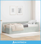 Kutni krevetni okvir s madracem Ostalo 2 pcs Svjetlosiva Baršun - NOVO