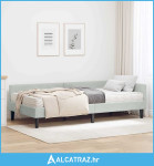 Kutni krevetni okvir s madracem Ostalo 2 pcs Svjetlosiva Baršun - NOVO