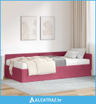 Kutni krevetni okvir s madracem Ostalo 2 pcs Zelena Baršun - NOVO