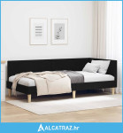 Kutni okvir kreveta Ostalo s uzglavljem Crna 80 x 200 cm - NOVO