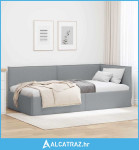 Kutni okvir kreveta Svijetlo siva 80 x 200 cm tkanina - NOVO