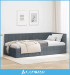 Kutni okvir kreveta Tamno siva 90 cm x 190 cm Baršun - NOVO