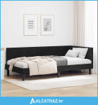 Kutni okvir kreveta s uzglavljem Crna 100 x 200 cm Baršun - NOVO