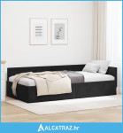 Kutni okvir kreveta s uzglavljem Crna 80 cm x 200 cm Baršun - NOVO