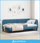 Kutni okvir kreveta s uzglavljem Plava 100 x 200 cm Baršun - NOVO