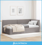 Kutni okvir kreveta s uzglavljem Sivo-smeđa 80 x 200 cm tkanina - NOVO