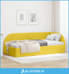 Kutni okvir kreveta s uzglavljem Žuta 100 x 200 cm Baršun - NOVO