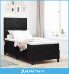 LED Box Spring Krevet s madracem Crna 100 x 200 cm tkanina - NOVO