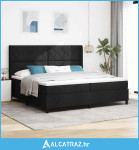 LED Box Spring Krevet s madracem Crna 200 x 200 cm tkanina - NOVO