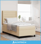 LED Box Spring Krevet s madracem Krema 80 x 200 cm tkanina - NOVO