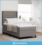 LED Box Spring Krevet s madracem Sivo-smeđa 90 x 190 cm tkanina - NOVO