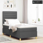 LED Box Spring Krevet s madracem Tamno siva 80 x 200 cm tkanina