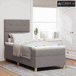 LED Box Spring Krevet Sivo-smeđa 100 x 200 cm tkanina