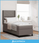 LED Box Spring Krevet Sivo-smeđa 90 x 190 cm tkanina - NOVO