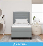 LED Box Spring Krevet Svijetlo siva 100 x 200 cm tkanina - NOVO