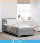 LED Box Spring Krevet Svijetlo siva 100 x 200 cm tkanina - NOVO