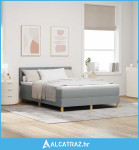LED Box Spring Krevet Svijetlo siva 160 x 200 cm tkanina - NOVO