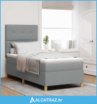 LED Box Spring Krevet Svijetlo siva 80 x 200 cm tkanina - NOVO