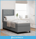 LED Box Spring Krevet Svijetlo siva 90 x 190 cm tkanina - NOVO
