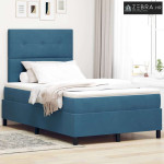 LED Box Spring Krevet Tamno plava 120 x 190 cm tkanina