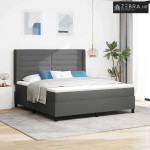 LED Box Spring Krevet Tamno siva 180 x 200 cm tkanina