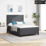 LED Box Spring Krevet Tamno siva i bijela 160 x 200 cm