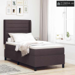 LED Box Spring Krevet Tamno smeđa 100 x 200 cm tkanina