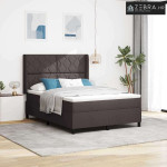 LED Box Spring Krevet Tamno smeđa 160 x 200 cm tkanina