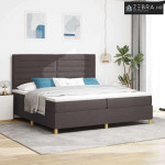 LED Box Spring Krevet Tamno smeđa 200 x 200 cm tkanina
