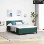 LED Box Spring Krevet Tamnozelena 160 x 200 cm Baršun