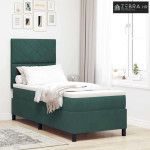 LED Box Spring Krevet Tamnozelena 80 x 200 cm tkanina