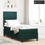 LED Box Spring Krevet Tamnozelena 80 x 200 cm tkanina - Tamnozelena 80