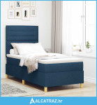 LED Box Spring Krevet s uzglavljem Plava 80 x 200 cm tkanina - NOVO