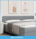 LED glava kreveta S LED lampica Svijetlo siva 200 cm Poliester - NOVO