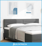 LED glava kreveta S LED lampica Tamno siva 180 cm Poliester - NOVO