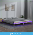LED okvir za krevet 120 x 200 cm od masivnog drva - NOVO
