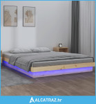 LED okvir za krevet 140 x 190 cm od masivnog drva - NOVO
