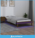 LED okvir za krevet boja meda 90x190 cm 3FT mali masivno drvo - NOVO