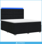 LED okvir za krevet s madracem Crna 160 x 200 cm Tkanina - NOVO