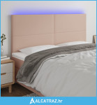 LED uzglavlje boja cappuccina 200x5x118/128 cm od umjetna koža - NOVO